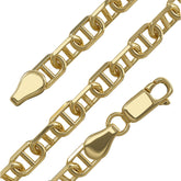 Solid 14k Gold Mariner Link Anchor Chain With Lobster Clasp Offered By Nautical Treasure In The Florida Keys For Unique Custom Fish Pendant Jewelry